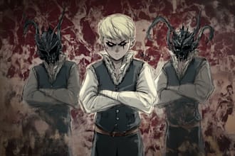 draw fantasy horror art illustration or dark creepy