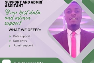 do data entry, data support, web research, copy and  paste, admin support