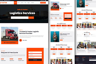 design logistics trucking shipping dispatch transport freight broker website