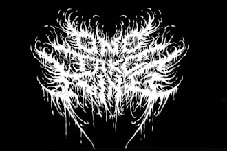 create chrome metallic black slaming, goregrind, brutal death metal logo design