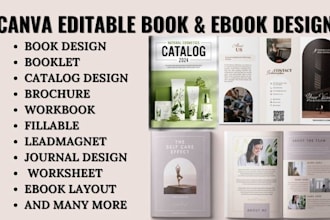 editable canva ebook,workbook,magazine, booklet, worksheet,flyer,flipbook design