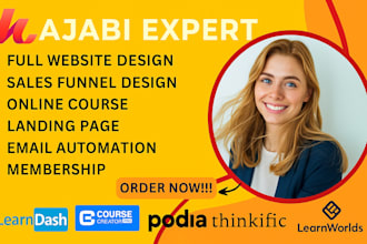 build kajabi website, sales funnel, landing page, and online course