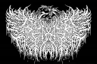 draw your custom brutal death metal logo in 24 hour