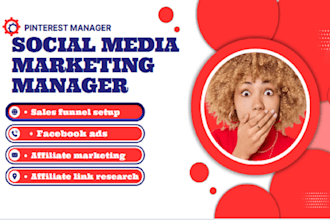 be your social media marketing manager and content creator for pinterest tiktok