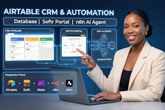 setup airtable crm airtable database automation  n8n ai agent softr webapp