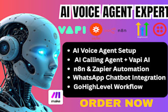 ai voice agent,ai calling agent,vapi ai,n8n,whatsapp chatbot,gohighlevel,zapier