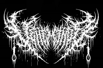 design black death brutal doom metal logo for band