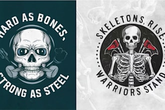 do skull typography slogan motivational t shirt vector logo design