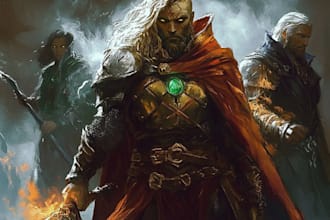 create a dnd art and d and d character for you