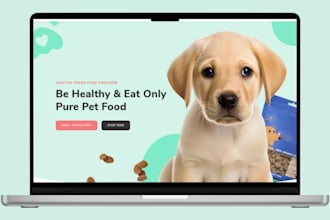 design pet supplement shopify store dog supplement, pet care nutrition website