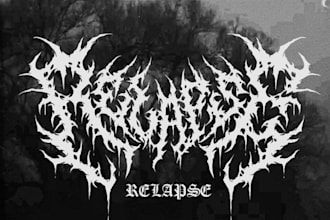 create trippy stoner doom psychedelic metal band logo design