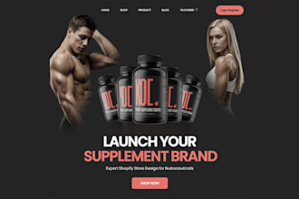 design private label supplement shopify store nutraceutical shopify store