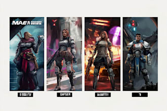 create character concept art or game art
