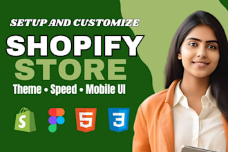 setup and customize shopify store with theme mobile UI speed and homepage design
