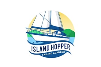design unique island hopper sailing academy logo