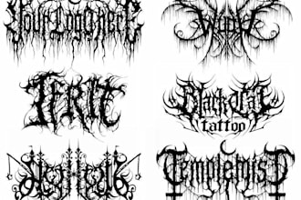 design black death brutal doom metal logo for band