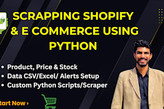 do web scraping and data scraping using python for websites and ecommerce