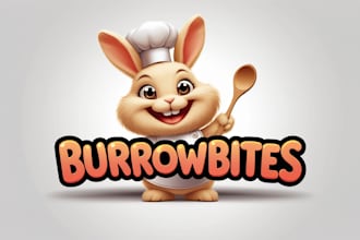 do rabbit mascot logo with free source file