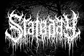draw brutal death metal, deathcore, black metal band logo