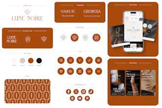 design signature luxury logo, branding kit and social media kit