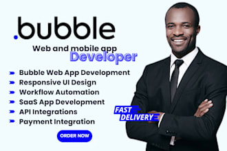 develop bubble web apps with responsive UI and workflow automation