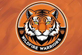 design tiger mascot logo with creative concepts