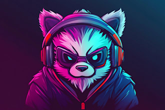 design gaming mascot character logo for twitch