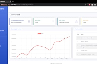 create a frontend for admin dashboard