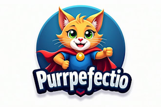 design cat mascot logo within new concepts