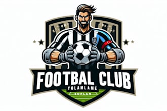 design a professional football club mascot logo with custom character art