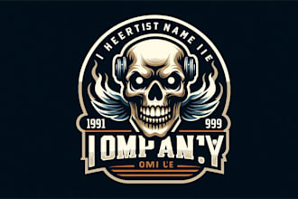 design a unique skull logo mascot for your brand stream or clothing line