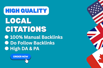 give 100 USA UK local citations to high da directory listings