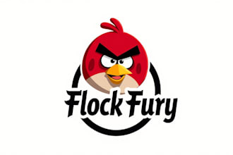 design angri bird mascot logo with express delivery