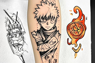 make your dream anime, manga tattoo design