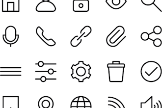 create set simple custome vector line icons