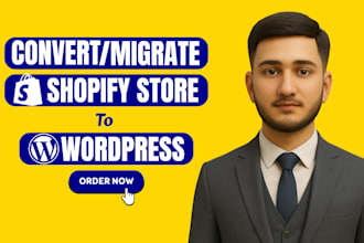 convert, migrate or clone shopify store to wordpress