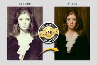 professionally restore, colorize your old, damaged photos HD
