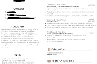 design a modern professional and eye catching resume