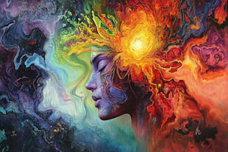 create magical abstract art, psychedelic, surrealism, cubism