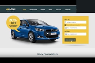 rental car website, rental call landing page