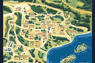 draw vector map in illustrator