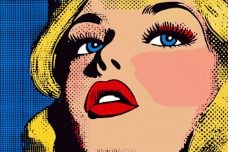 draw a retro pop art roy lichtenstein style