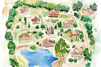 do custom watercolor wedding map