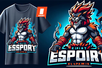 design custom sports mascot logo for t shirt twitch gaming team brand