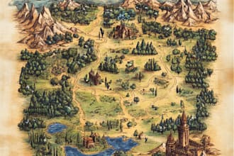 craft a hand drawn map of your fantasy world