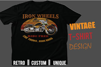 create vintage tshirt design for clothing brand