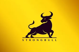 create a professional bull logo for gym or fitness branding