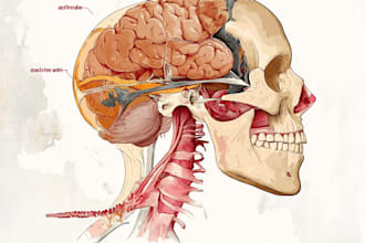 draw digital coloured anatomy and medical illustrations