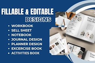 do editable,fillable workbook journal notebook sheet excercise activities book