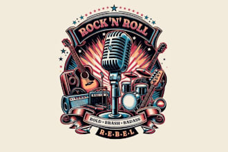 design high quality radio stations logo for t shirt design